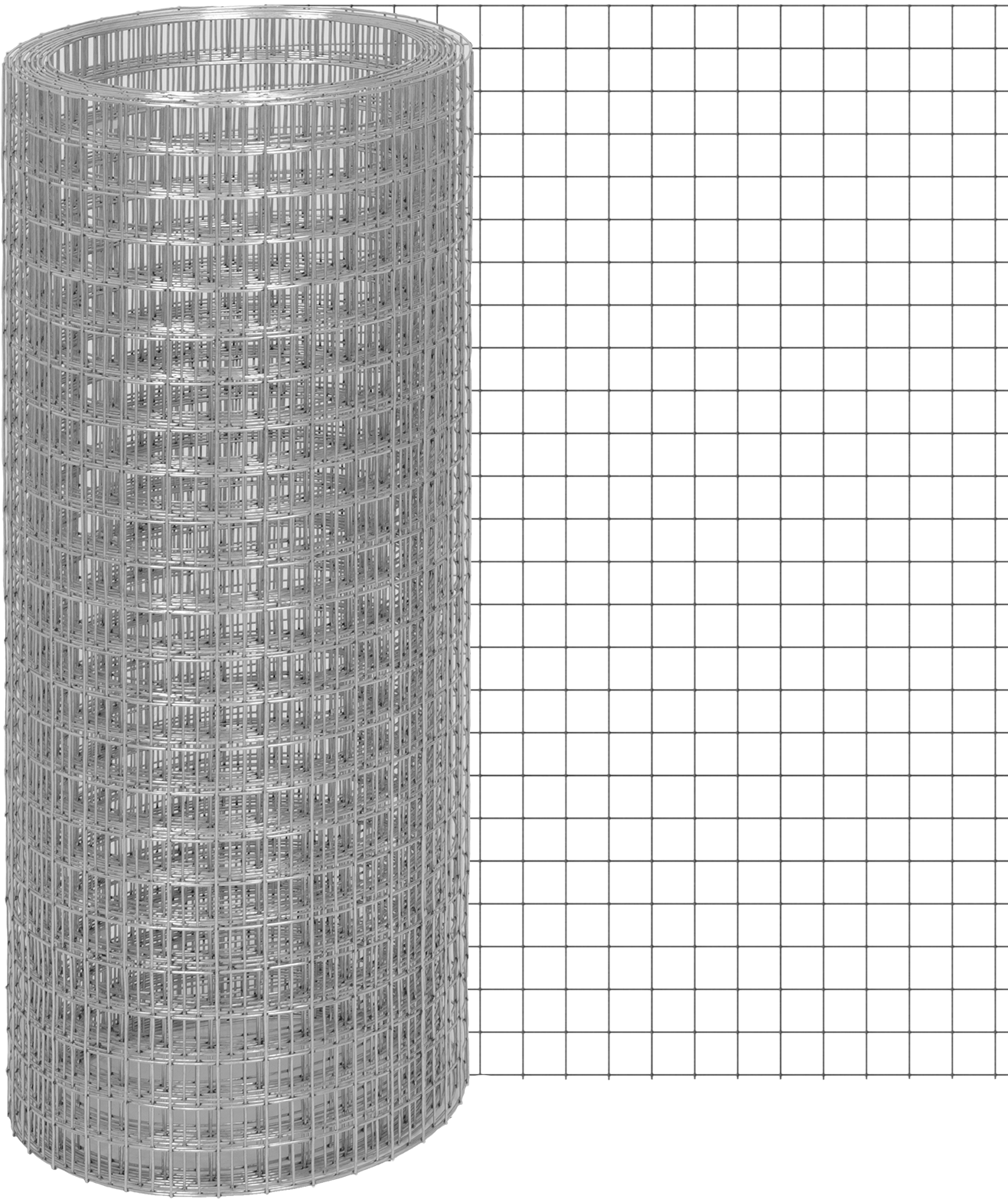 Metal Kaynaklı Tel Çit, Çinko Kaplı Çelik, 1 inç x 1 inç Açıklık, 2 Fit Yükseklik x 25 Fit Uzunluk