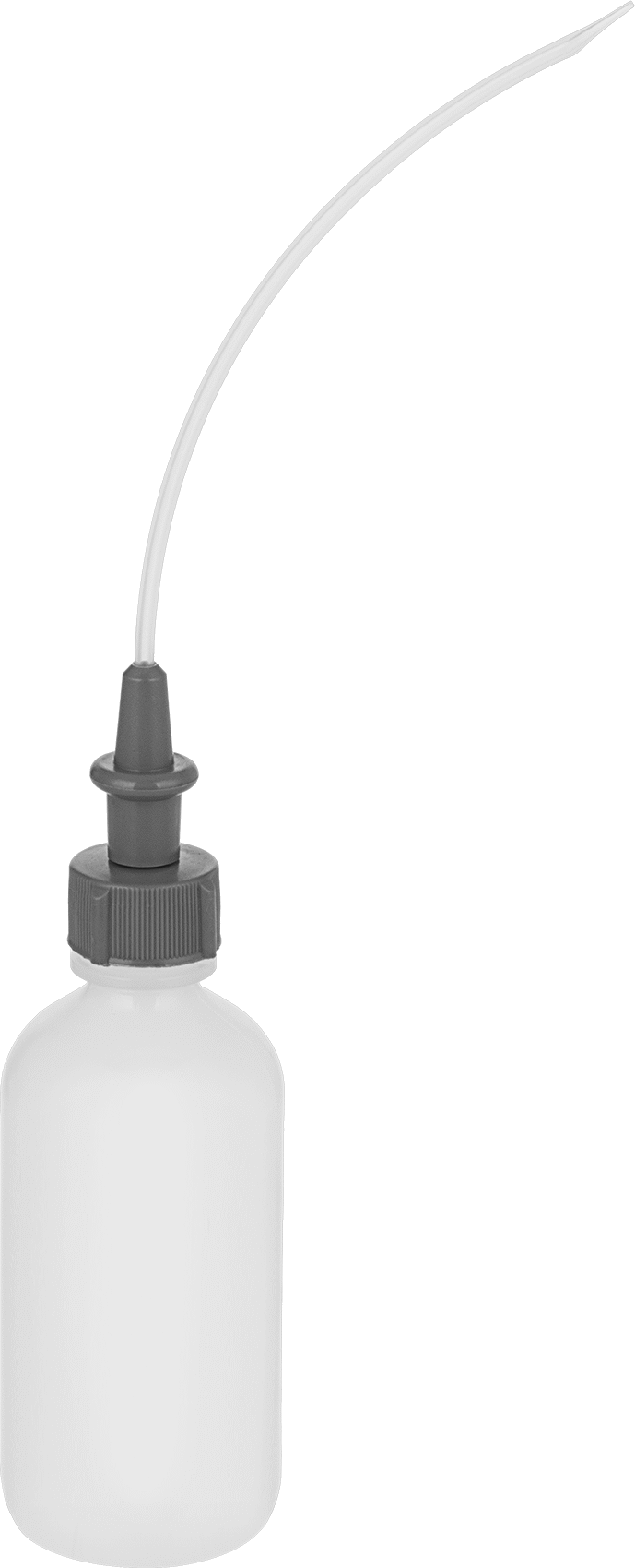 Uzatılmış Uçlu Sıkma Şişesi, İtme-Çekme Kapaklı Plastik Nozul, HDPE, 2 FL. oz Kapasite