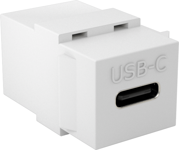 Keystone Duvar Plakaları için USB Adaptörü, USB C Dişi x USB C Dişi Standart 3.2 Gen 1, Beyaz — Adaptör, 3.2 Gen 1, Düz