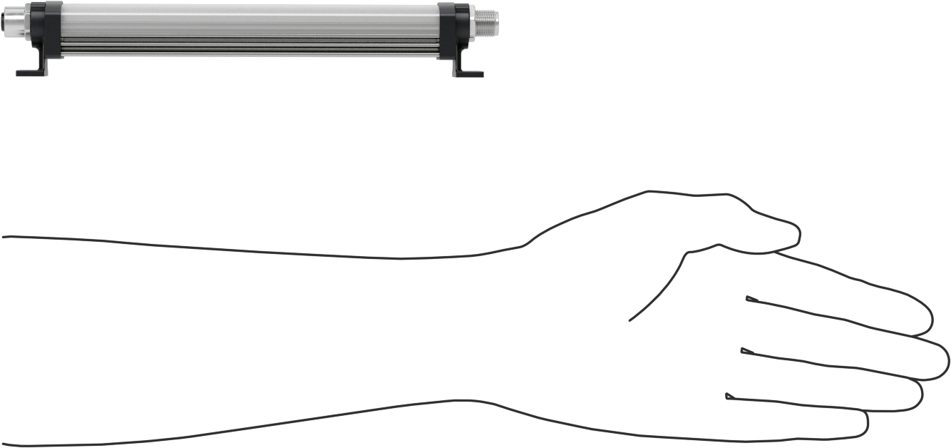 Kuru Ortam Şerit Makinesi Işığı, 24V DC, Kademeli, 7-1/8" Uzunluk x 1-1/4" Toplam Yükseklik