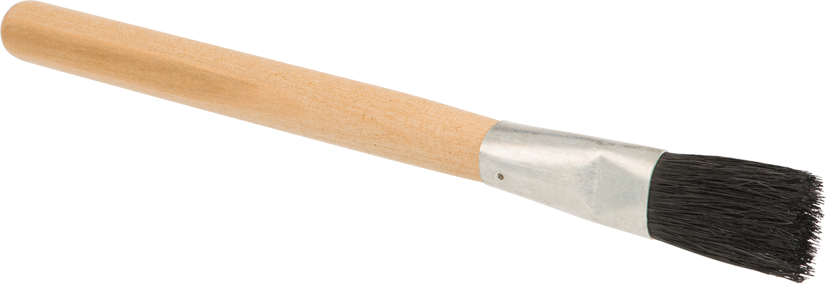 Ahşap Saplı Uygulama Fırçası, 3/4" Kıl Genişliği, 7" Toplam Uzunluk — Düz, 3⁄4", Ahşap