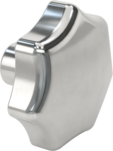 303 Paslanmaz Çelik Yedi Kollu Topuz, 1/2" Çaplı Dişsiz Delikli — 1/2", Dişsiz Delik, Yedi Kollu