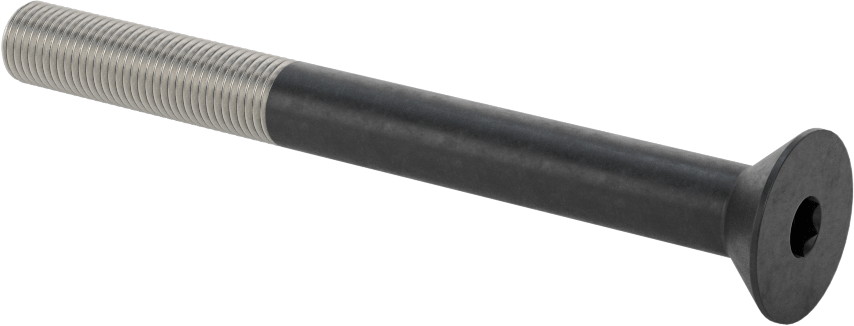 Alaşımlı Çelik Altıgen Soketli Havşa Başlı Vida, 3/8"-24 Diş Boyutu, 4" Uzunluk — 3⁄8"-24, 4", Düz