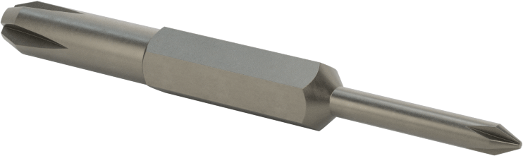 Çift Yönlü Uç, Bilyalı Tespitli, 1/4" Altıgen Şaft, 0 Numaralı x 3 Numaralı Phillips