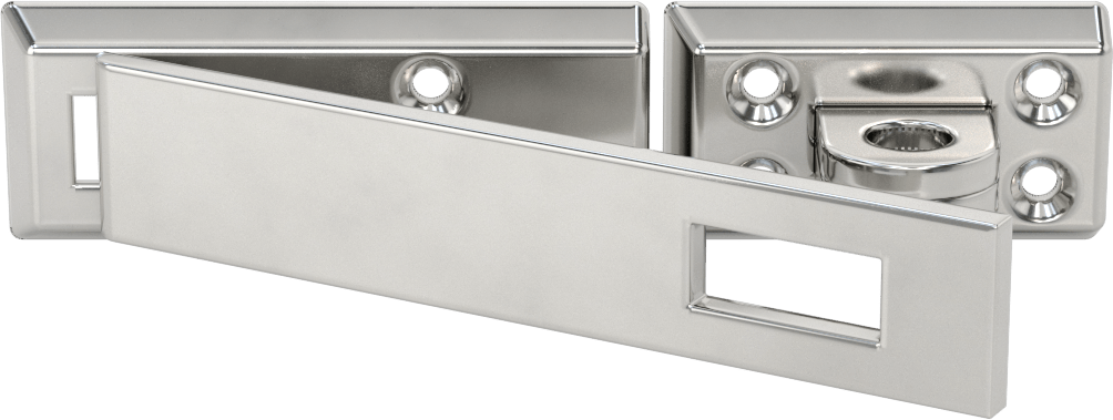 Asma Kilitli Mandal, 6-1/2" x 1-1/4" x 1/4" Kollu, 304 Paslanmaz Çelik — Vida Takma, 6 1⁄2", 304 Stainless Steel, Stainless Steel