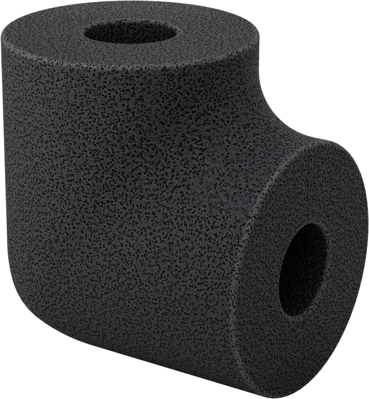 Kimyasal Dayanıklı Hücresel Cam Boru Yalıtımı, Dirsek, 1" Duvar Kalınlığı, 1-1/8" İç Çap