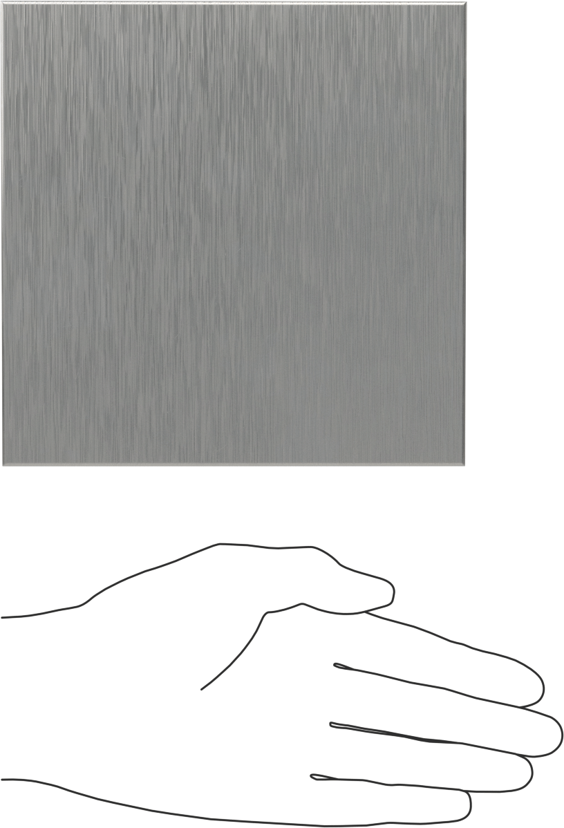 Parlatılmış Çok Amaçlı 304 Paslanmaz Çelik Sac, Fırçalanmış #3, 0.024 inç Kalınlık, 6" x 6"