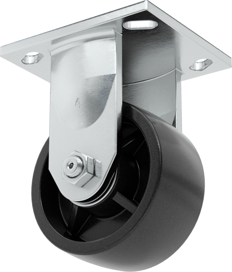 4-1/2" x 4" Montaj Plakalı Samson Tekerlek, 4" Çapında Polipropilen Tekerlekli Sert, Açık Rulman