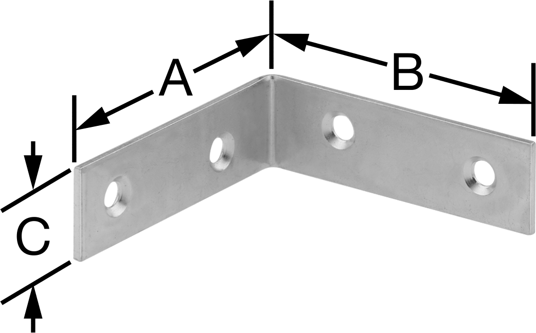 Köşe Braketi, 2-3/8" x 2-3/8" x 11/16"
