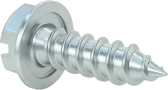 Çinko Kaplı Çelik Flanşlı Altıköşe Başlı Vidalar, Sac Metal için, Numara 7 Boyut, 1/2" Uzunluk