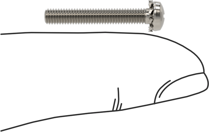 Paslanmaz Çelik Silindir Başlı Vidalar, Dış Dişli Kilit Pul, M3 x 0.5 mm Diş, 20 mm Uzunluk