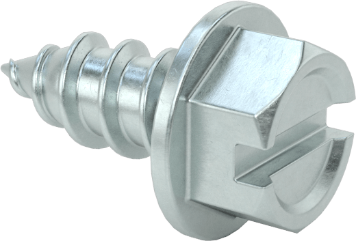 Çinko Kaplı Çelik Flanşlı Altıköşe Başlı Vidalar, Sac Metal için, 12 Numaralı Boyut, 1/2" Uzunluk