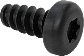 Torx Yuvarlak Başlı Diş Açıcı Vidalar, Siyah Oksit 18-8 Paslanmaz Çelik, Numara 8 Boyut