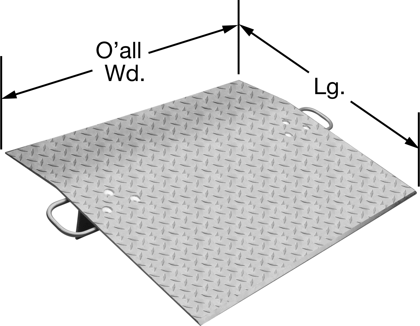 Rıhtım Plakası, Hafif, Taşınabilir, 3/8" Plaka, 4" Yükseklik, 3000 lb. Kapasite