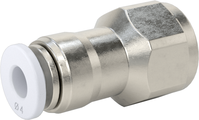 Yüksek Sıcaklık Bas-Bağlan Bağlantı Elemanı, Düz Adaptör, 4 mm Boru Dış Çapı x 1/8 BSPP Dişi için