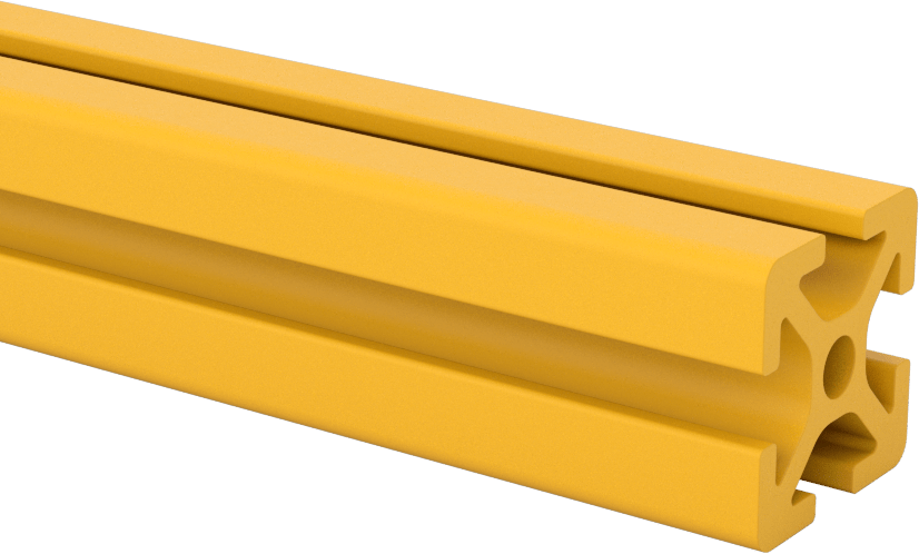 T-Yivli Çerçeve, Tek Dört Yuvalı Ray, Sarı, 20 mm Kare, Katı