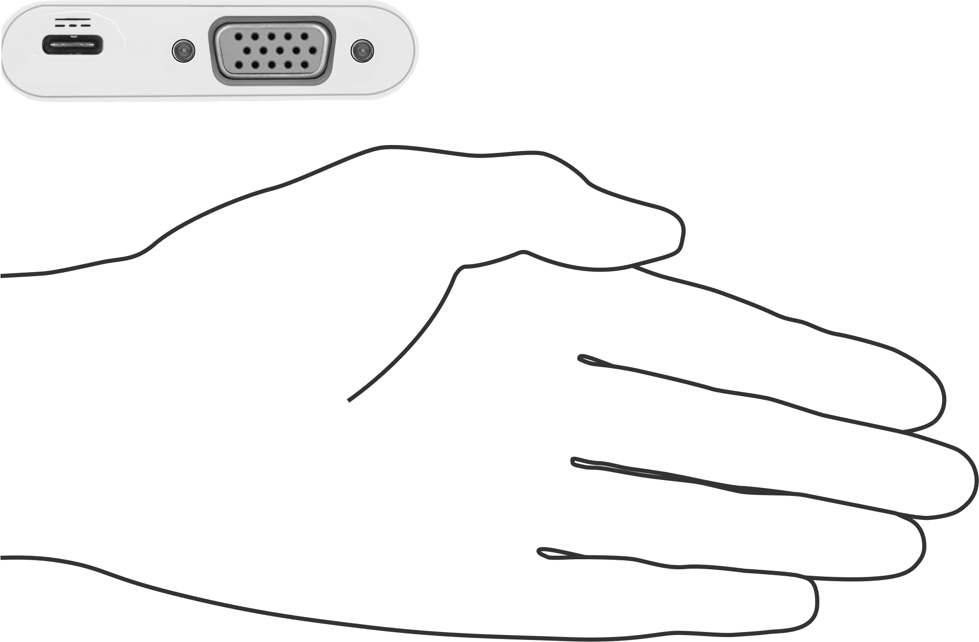 USB Adaptör Kablosu, C Fişi x C Soketi/HD15 Soketi, 4-1/2" Uzunluk