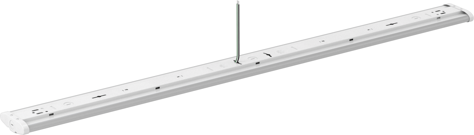 Sargılı Lensli Tavan Lambası, Pürüzsüz Buzlu Polikarbonat Lens, 48" Toplam Uzunluk