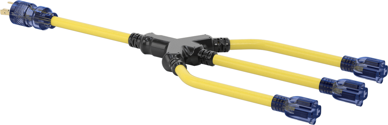 Elektrik Kablosu Adaptörü, 3 Çıkışlı, NEMA L5-30 Fiş x NEMA 5-20 Priz, 2 ft Uzunluk — 30 amp, 125V AC, 2 ft.