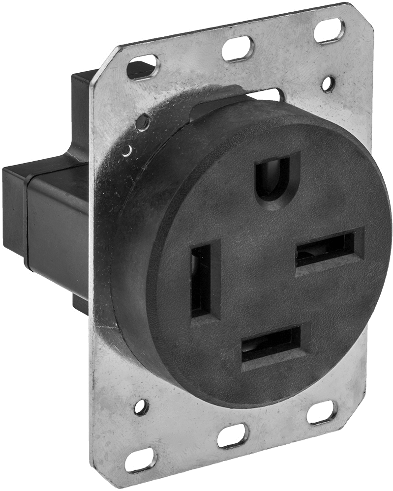 Premium Düz Bıçaklı Konektör, Dört yuvalı dişi tek priz, NEMA 15-60 — 250V AC, Dişi, 60A