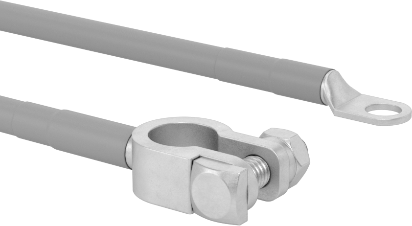 Pil Güç Kablosu, Kelepçe x Pabuç, AWG 4, 10" Uzunluk