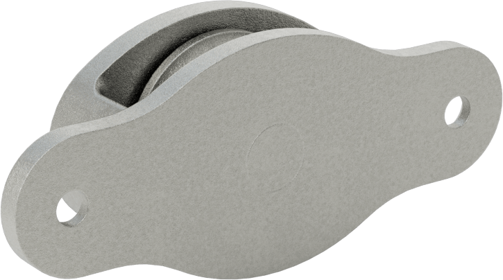 Yatay Çekme için Halatlı Montajlı Kasnak, Alüminyum, 1/4" Çap için, 3/4" Genişlik
