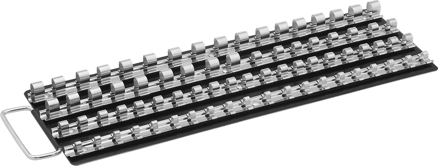 Klipsli Ray Soket Düzenleme Tepsisi, 1/2" için, 3/8" ve 1/4" Kare Tahrik