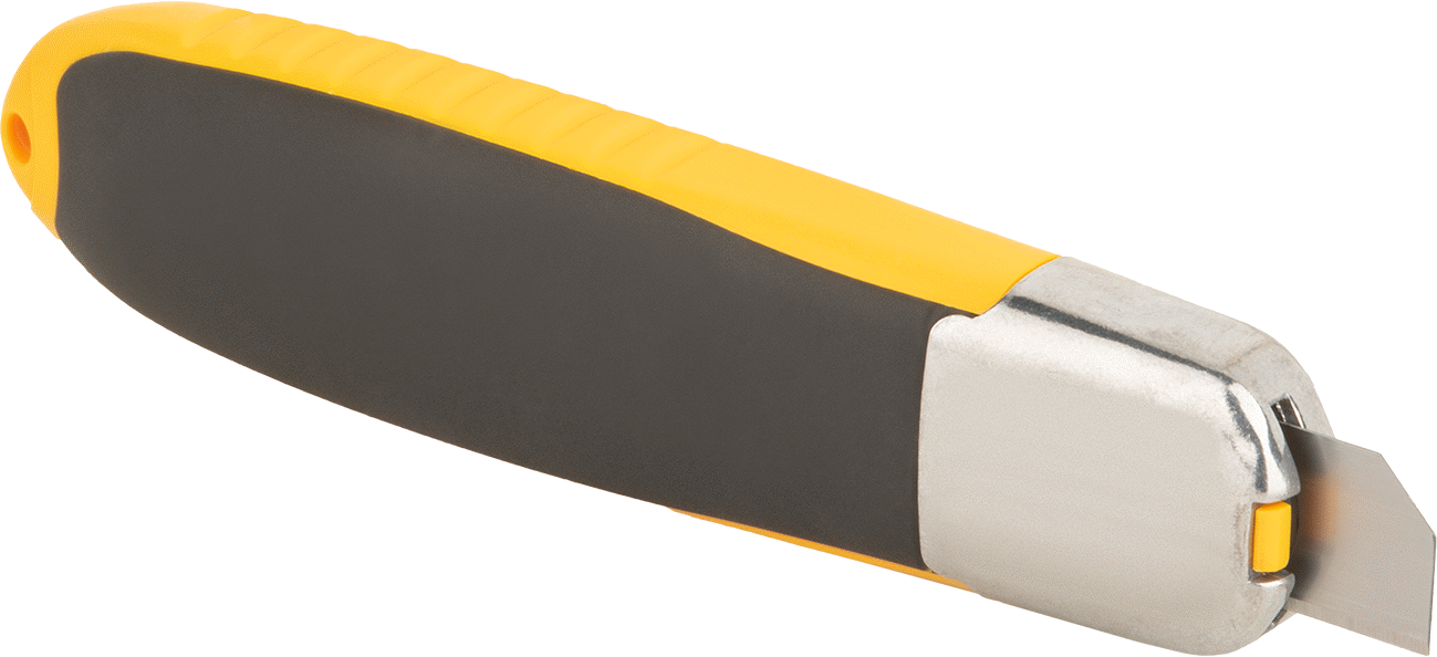Otomatik Geri Çekilebilir Bıçaklı Maket Bıçağı, 2-1/8" Uzunluk x 11/16" Genişlik Bıçak