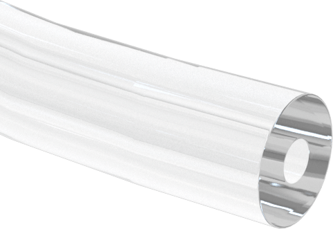 Aşınmaya Dayanıklı PVC/Poliüretan Şeffaf Boru, Yiyecek ve İçecek için, 1 mm İç Çap, 3 mm Dış Çap
