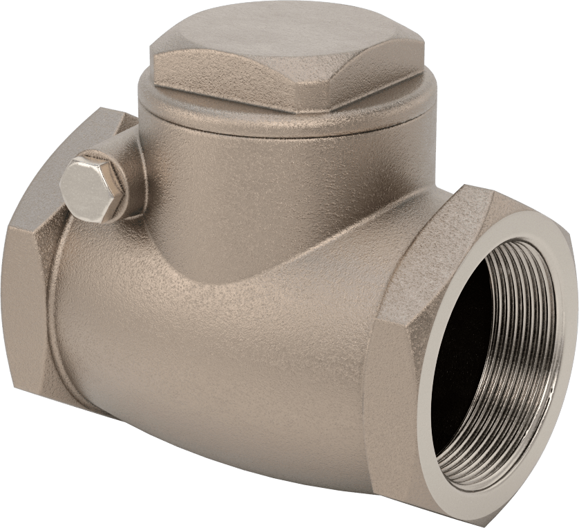 Yüksek Akışlı Dişli Çekvalf, Bronz, 2 NPT Dişi, 125 Sınıf, 131 Akış Katsayısı