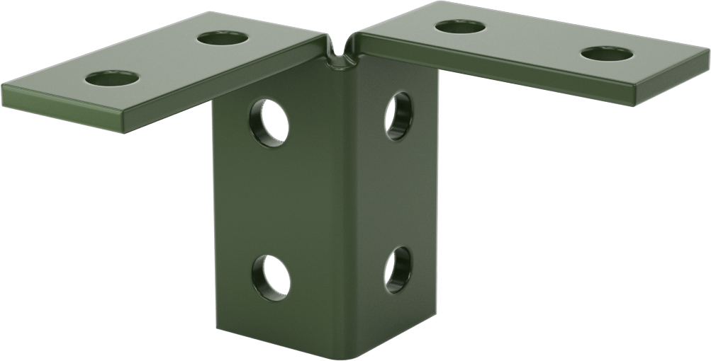 Strut Kanalı Braketi, Çift 90 Derece, Toz Boyalı Çelik, 3-7/8" Uzunluk — Sarmalayan, 90° Açı, Braket