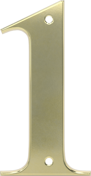 Bağlantı Elemanı Montaj Karakteri, Pirinç, 1-1/2" Yükseklik x 1/64" Kalınlık