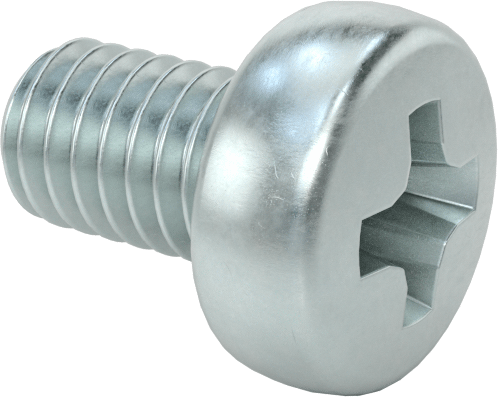 Çelik Silindir Başlı Phillips Vida, Çinko Kaplı Çelik, M2.6 x 0.45 mm Diş, 4 mm Uzunluk