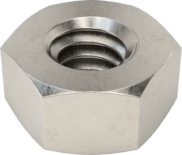 Yüksek Korozyon Dirençli 316 Paslanmaz Çelik Altıköşe Somun, 1/4"-20 Diş Boyutu, 7/16" Genişlik, 7/32" Yükseklik, ASTM F594