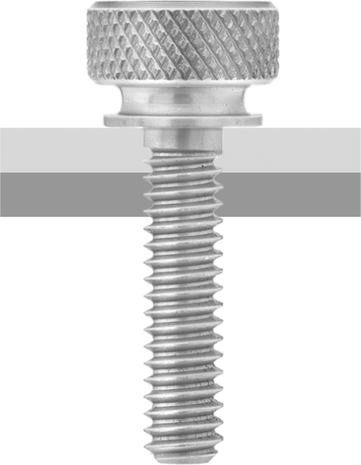Paslanmaz Çelik Genişletilmiş Yaka Tırtıllı Başlı Kelebek Vida, 4-40 Diş Boyutu, 1/4" Uzunluk