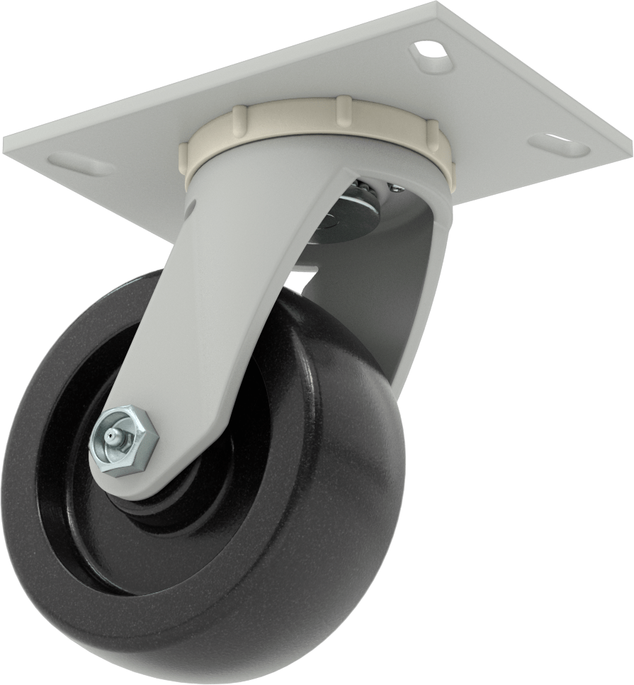 6-1/4" x 4-1/2" Plakalı Yüksek Kapasiteli Mauler Tekerlek, 5" Çaplı Fenolik Tekerlekli Döner