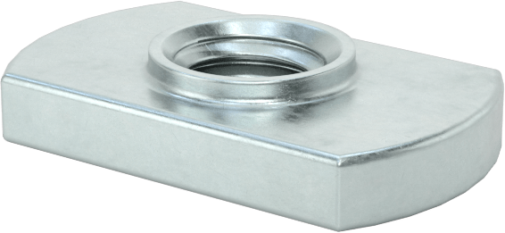 Uç Beslemeli T-Yivli Çerçeve Bağlantı Elemanları, 20 mm Ray için Somun, Merkez Deliği, M5 Diş, 0.126" Kalınlık
