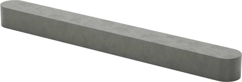 Yuvarlak Makine Kaması, 1008-1045 Çelik, 8mm x 10mm, 100 mm Uzunluk, Küçük Boyutlu
