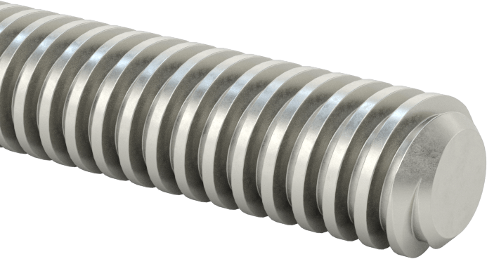 1018 Karbonlu Çelik Hassas Acme Kılavuz Vida, Hızlı Hareket, Sol Yönlü, 3/8"-12 Diş, 3 Fit Uzunluk, 2:1 Hız Oranı