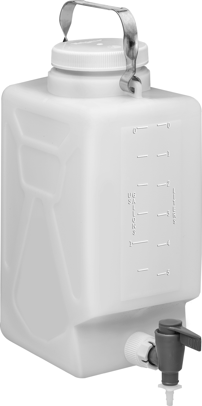 HDPE Damacana, Musluklu, 2 Galon Kapasite, 6" Genişlik