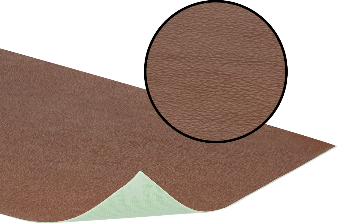 Sentetik Deri, Tek Taraf, Kahverengi, 1/32" Kalınlık x 54" Genişlik x 1 Fit Uzunluk