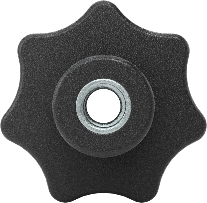 Naylon Yedi Kollu Topuz, M8 x 1.25 mm Dişli Delikli