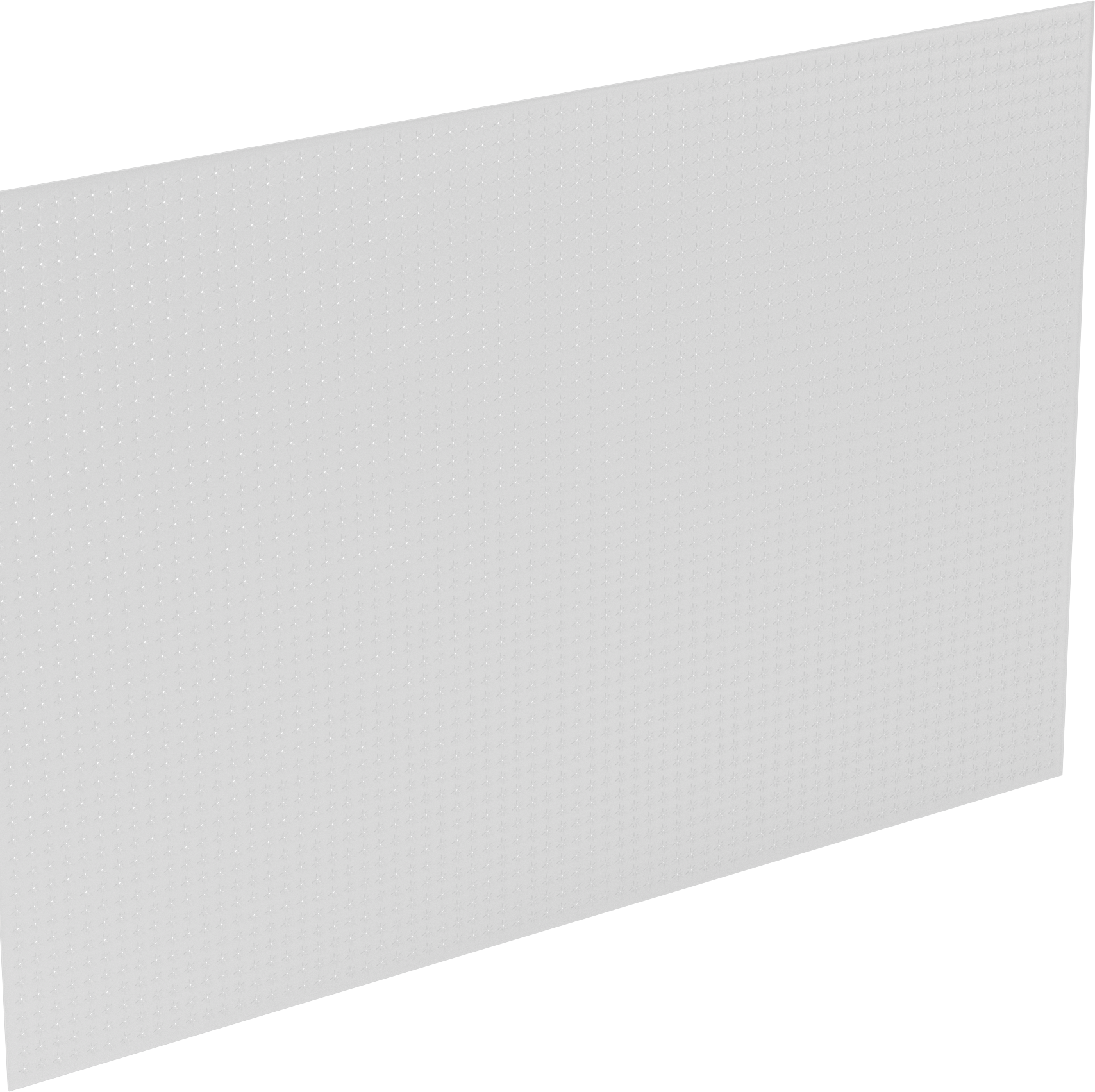 Yarı Şeffaf Plastik Delikli Pano, 3/16" Çapında Delikli, 72" Genişlik x 48" Yükseklik Toplam — 72", Plastik, 48"