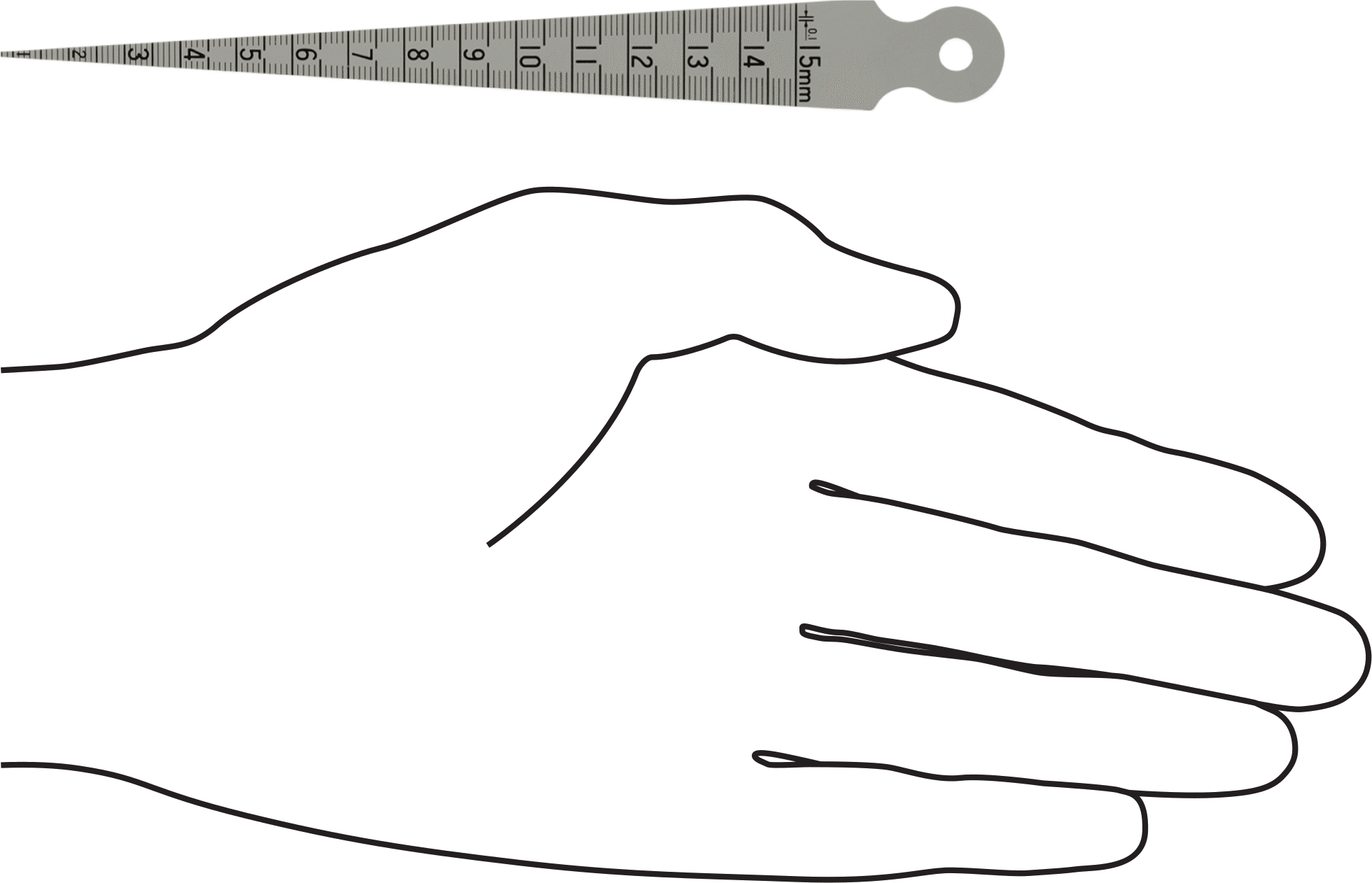 Konik Genişlikli Sentil, Paslanmaz Çelik, 1/16" ila 5/8" ve 1 mm ila 15 mm Genişlik. Ölçüm Aralıkları