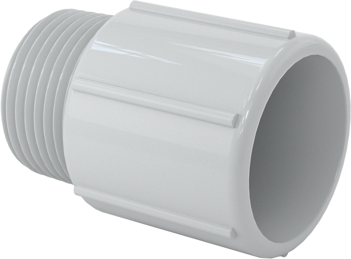 Sert PVC Kanal için 3/4 Anma Ölçüsü Dişi x 3/4 NPT Erkek Adaptör — Adaptör, Konektör, Plastic, PVC, Düz