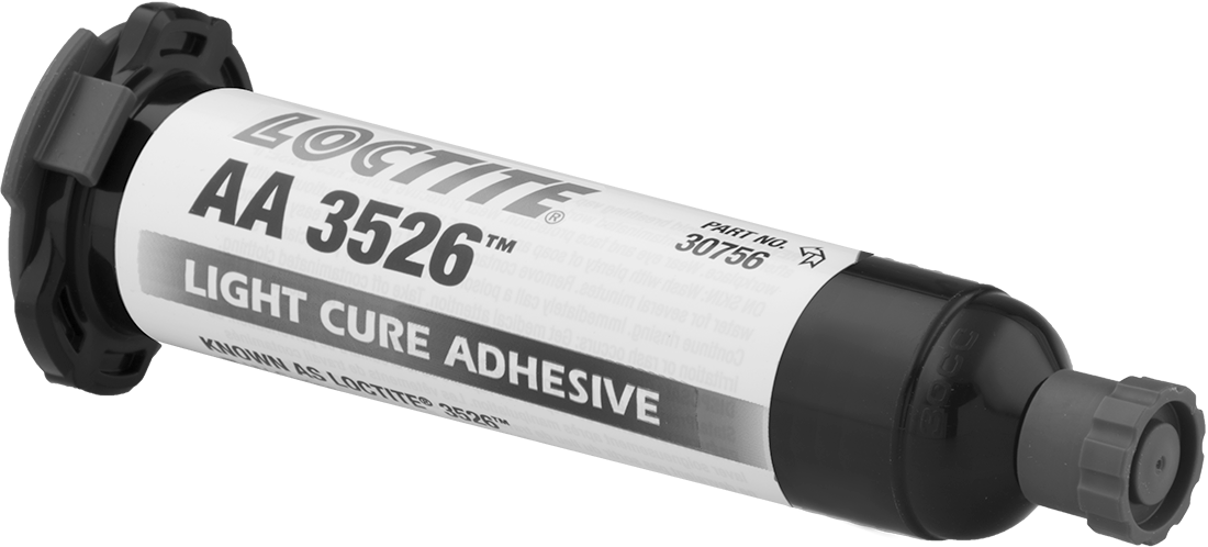 Işıkla Etkinleşen Anında Yapışan Yapıştırıcı, Esnek, Loctite® 3526, 0.84 oz. Şırınga — UV Işığı, Görünür Işık, Metal, Aluminum, Brass, Br…