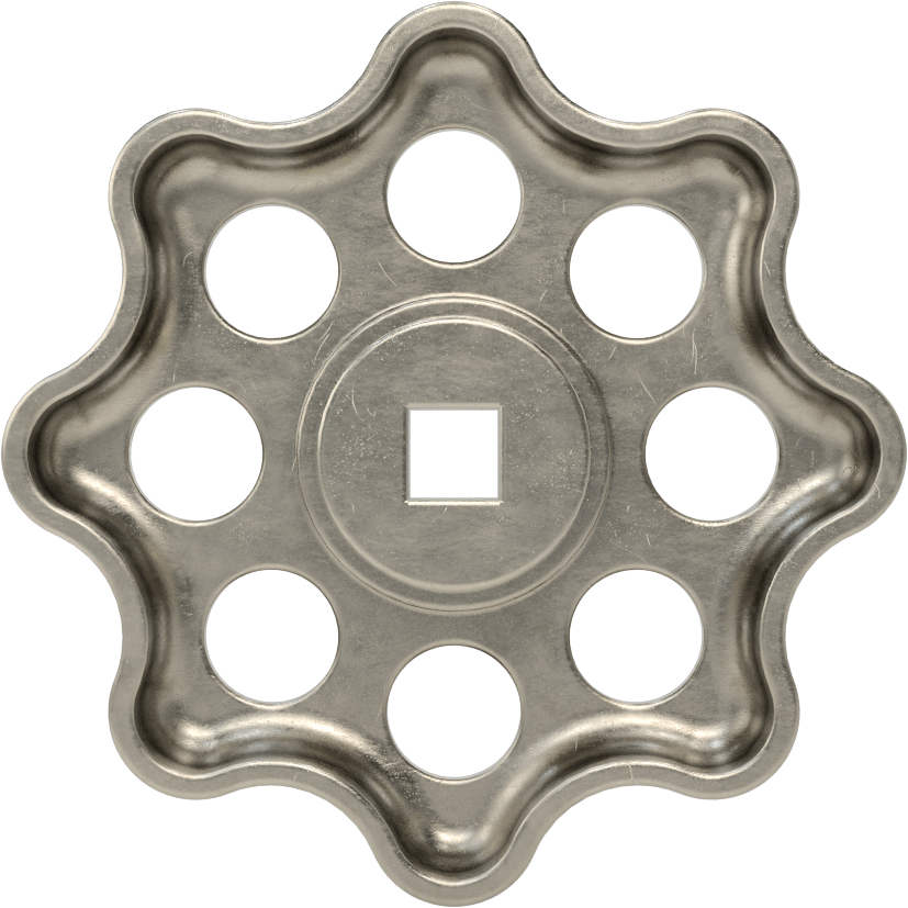 Çinko Kare Delikli Topuz, 2-1/2" Başlık Çapı, 1/4" Genişlik x 3/8" Derinlikte Delik