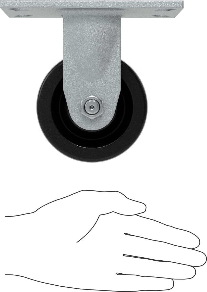 Yüksek Kapasiteli Spartan Tekerlek, 6-1/4" x 4-1/2" Plaka, 4" Çapında Fenolik Tekerlekli Sert