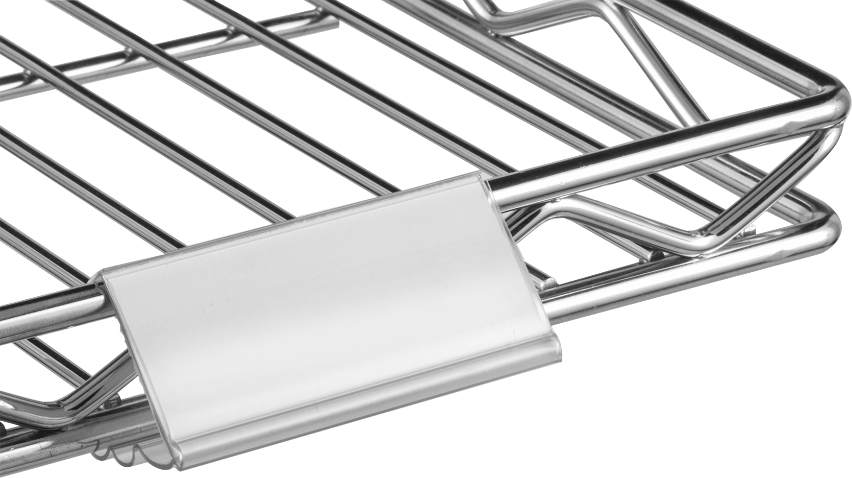 Tel Raflar için Etiket Tutucu, Çok Açılı, 1-1/4" Yükseklik x 3" Genişlik