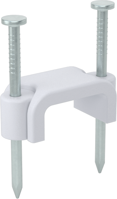 Çekiçle Takılan Kablo Tutucular, Çinko Kaplı Çelik Çivili, 1/2" Genişlik